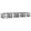 vidaXL Outdoor-Hundezwinger mit Dach Stahl 15,02 m&sup2;