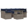 vidaXL Gartensofa-set 7 stk. Grau Poly-Rattan