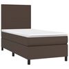 vidaXL Boxspringbett mit Matratze & LED Braun 80x200 cm Kunstleder