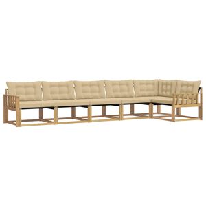 vidaXL Outdoor-Sofagarnitur 6 Stk. Wei&szlig; und Beige
