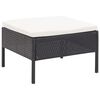 vidaXL 6-tlg. Garten-Lounge-Set mit Auflagen Poly Rattan Schwarz