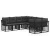 vidaXL Outdoor-Sofagarnitur 8 pcs Schwarz und Dunkelgrau Polyester