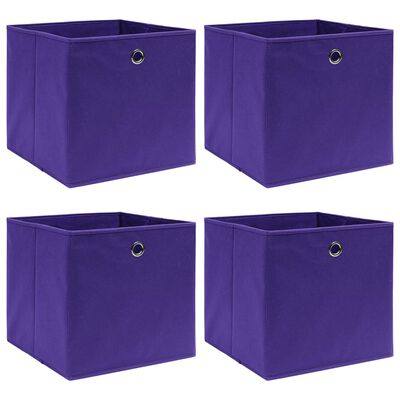 vidaXL Aufbewahrungsboxen 4 Stk. Vliesstoff 28x28x28 cm Violett