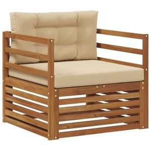 vidaXL Outdoor-Sofagarnitur Massives Akazienholz und Polyester Natur