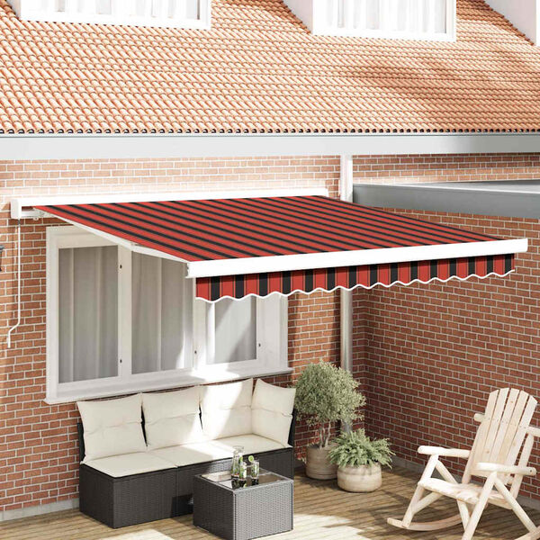 vidaXL Einziehbare Markise Rot und Schwarz 350 x 250 cm