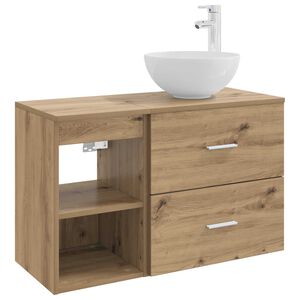 vidaXL Badezimmerm&ouml;bel-Set 2 pcs Artisan-Eiche Holzwerkstoff
