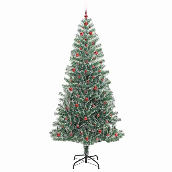 vidaXL K&uuml;nstlicher Weihnachtsbaum beschneit mit LED Licht 240 cm