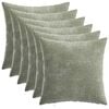 vidaXL Kissenbezug 6 stk. HEERLEN Gr&uuml;n 30 x 30 cm Chenille-Stoff