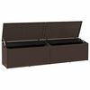 vidaXL Garten-Auflagenbox Braun 220x50x58 cm Poly Rattan