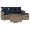 vidaXL 5-teiliges Gartensofa-Set mit Kissen, grau, Polyrattan