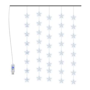 vidaXL LED Sternenvorhang Lichterkette 200 LED Kaltwei&szlig; 8 Funktionen
