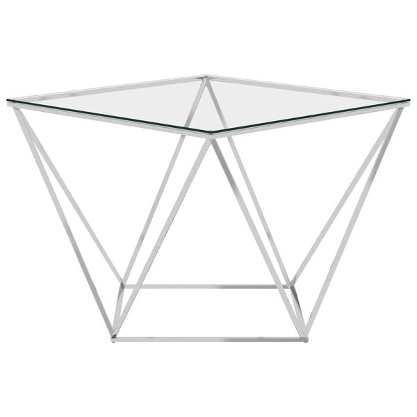vidaXL Couchtisch Silbern 80x80x45 cm Edelstahl