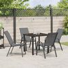 vidaXL Garten Essgruppe 5 pcs Grau und Schwarz