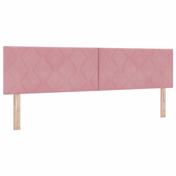 vidaXL Boxspringbett mit Matratze Rosa 200 x 180 cm Polyester