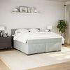 vidaXL Boxspringbett mit Matratze Hellgrau 200x200 cm Samt