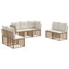 vidaXL Outdoor-Sofagarnitur mit Kissen 7 pcs Natur Polyester