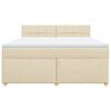 vidaXL Boxspringbett mit Matratze Creme 180x200 cm Stoff