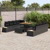vidaXL Gartensofa-set mit Kissen 11 pcs Schwarz Poly Rattan
