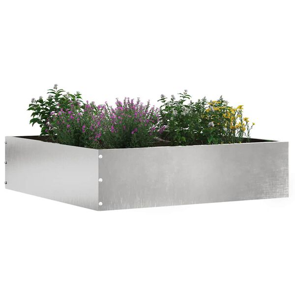 vidaXL Raseneinfassung Silber 50 x 50 x 13 cm Edelstahl