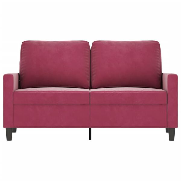 vidaXL 2-Sitzer-Sofa Weinrot 120 cm Samt