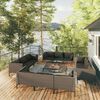 vidaXL 13-tlg. Garten-Lounge-Set mit Kissen Poly Rattan Dunkelgrau