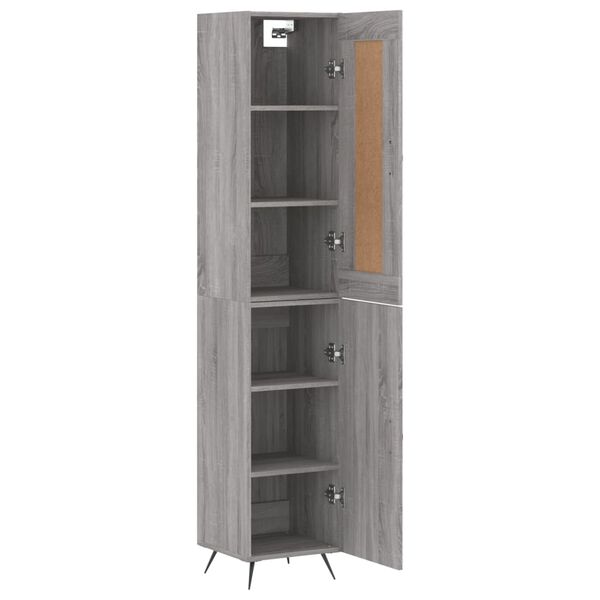 vidaXL Highboard Grau Sonoma 34,5x34x180 cm Holzwerkstoff