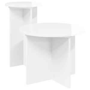vidaXL Beistelltisch-Set 2 pcs Hochglanz Wei&szlig; Holzwerkstoff