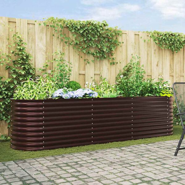 vidaXL Garten-Hochbeet Braun 320 x 80 x 81 cm Stahl