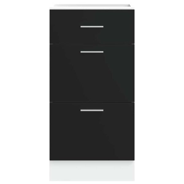 vidaXL Unterschrank Lyon Schwarz 40x46x81,5 cm Holzwerkstoff