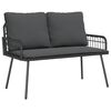vidaXL Garten Essgruppe mit Kissen 2 pcs Schwarz Poly-Rattan