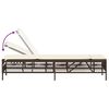 vidaXL Sonnenliege mit Auflage Braun Poly Rattan