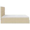 vidaXL Ottoman-Bett mit Matratze & LEDs Creme 180x200 cm Stoff