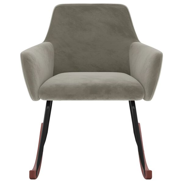 vidaXL Schaukelstuhl Hellgrau Samt