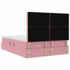 vidaXL Bett mit Stauraum und LED mit Matratze Rosa 140 x 200 cm Samt