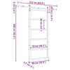 vidaXL Schiebet&uuml;r Braun 90 x 208 cm Massives Kiefernholz