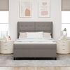 vidaXL Boxspringbett mit Matratze Taupe 140 x 190 cm Stoff