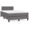 vidaXL Boxspringbett mit Matratze & LED Grau 120x190 cm Kunstleder