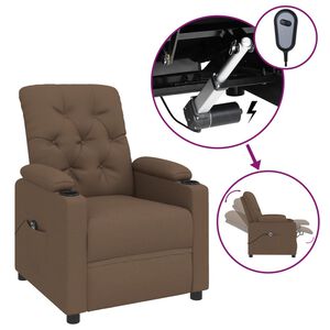 vidaXL Relaxsessel Elektrisch Braun Stoff