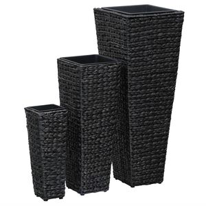 vidaXL Blumenk&uuml;bel 3 Stk. Wasserhyazinthe Schwarz