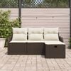 vidaXL Gartensofa-set mit Kissen 4 pcs Braun und Creme Poly-Rattan