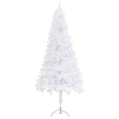 vidaXL Künstlicher Eck-Weihnachtsbaum mit LEDs Weiß 210 cm PVC