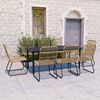vidaXL 9-tlg. Garten-Essgruppe Poly Rattan und Glas