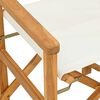 vidaXL Regiestuhl Klappbar Creme Massivholz Teak
