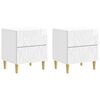vidaXL Nachttisch 2 pcs Hochglanz Wei&szlig; 43 x 34,5 x 48 cm Holzwerkstoff