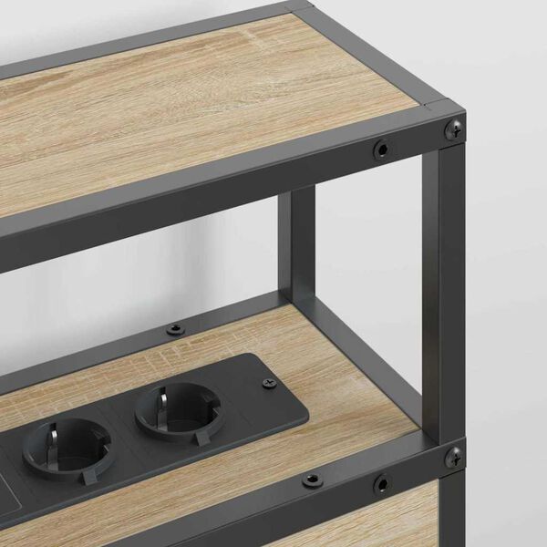 vidaXL Stauraum-Kopfteil mit Regal Sonoma-Eiche 150 cm Holzwerkstoff