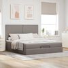 vidaXL Ottoman-Bett mit Matratze Taupe 160x200 cm Stoff