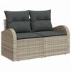 vidaXL Gartensofa-set mit Kissen 7 pcs Hellgrau Poly Rattan