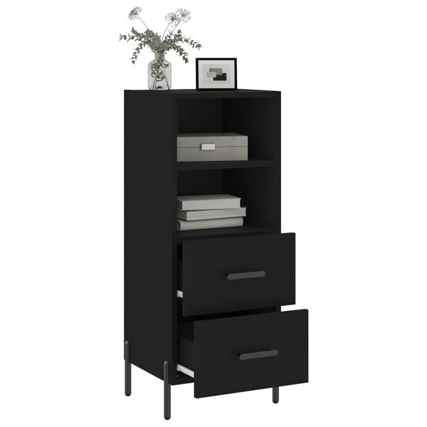 vidaXL Sideboard Schwarz 34,5x34x90 cm Holzwerkstoff