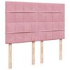 vidaXL Boxspringbett mit Matratze Rosa 140x200 cm Samt