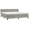 vidaXL Boxspringbett mit Matratze Hellgrau 200x200 cm Samt